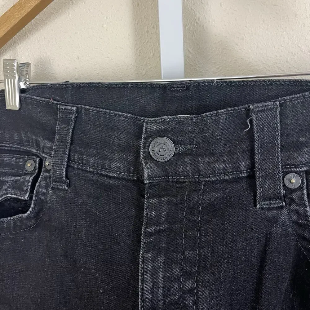 True Religion Rocco Relaxed Skinny Jeans Mens 36x34 Dark Wash Stretch Denim